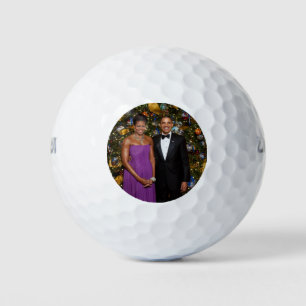 American President Barack Obama on Christmas Card Golf Balls