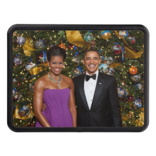American President Barack Obama on Christmas Card Hitch Cover