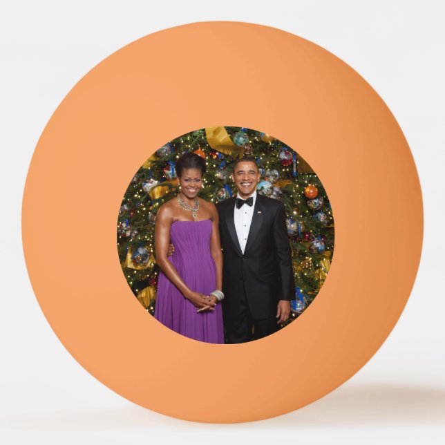 American President Barack Obama on Christmas Card Ping Pong Ball (Back)