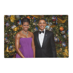 American President Barack Obama on Christmas Card Placemat