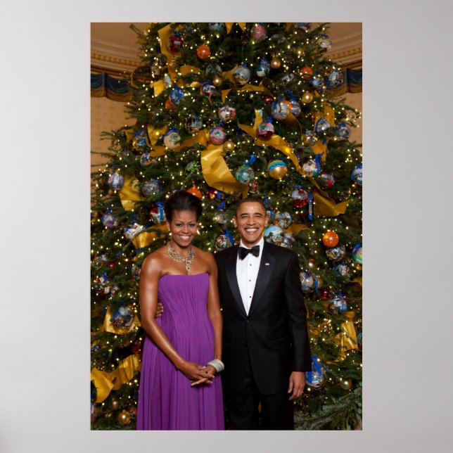 American President Barack Obama on Christmas Card Poster (Front)