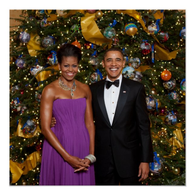 American President Barack Obama on Christmas Card Poster (Front)
