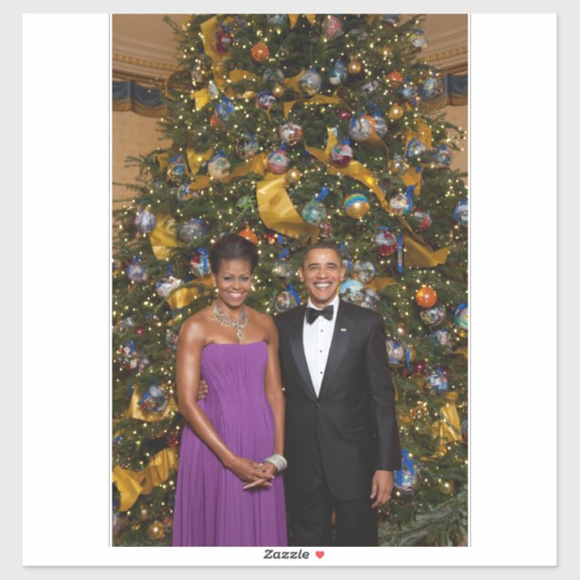 American President Barack Obama on Christmas Card Sticker (Sheet)