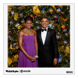 American President Barack Obama on Christmas Card Wall Decal