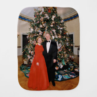 American President Bill Clinton Christmas Card Baby Burp Cloth