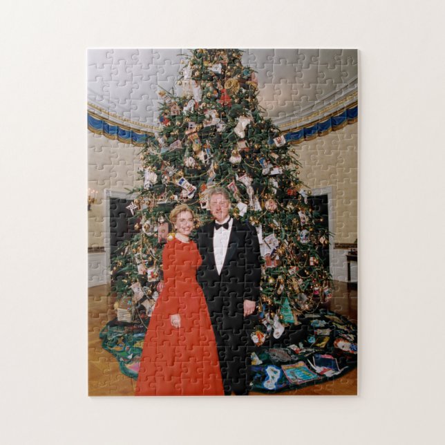 American President Bill Clinton Christmas Card  Jigsaw Puzzle (Vertical)