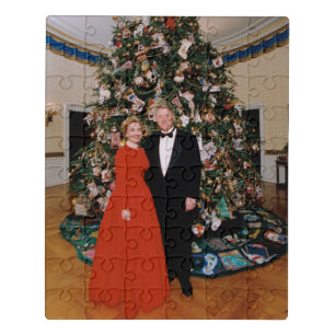 American President Bill Clinton Christmas Card  Jigsaw Puzzle