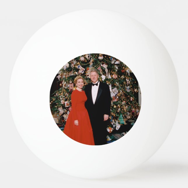 American President Bill Clinton Christmas Card  Ping Pong Ball (Back)