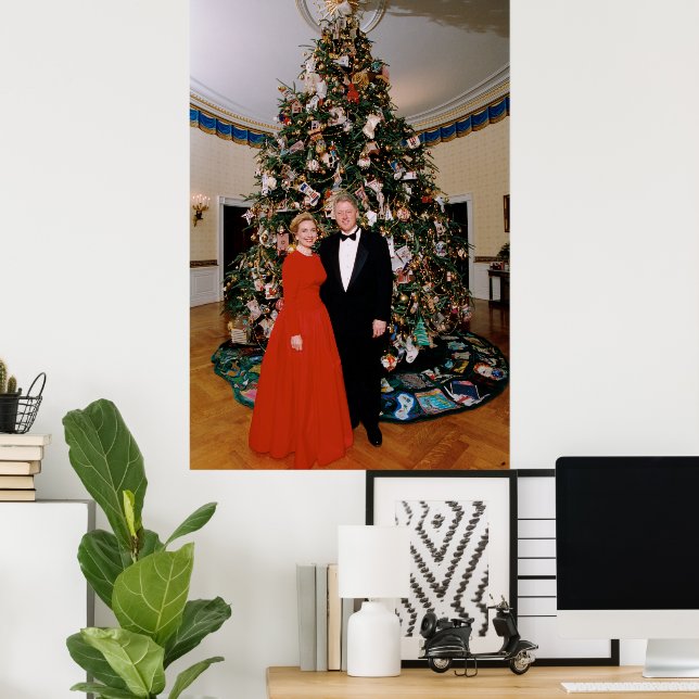 American President Bill Clinton Christmas Card  Poster (Home Office)