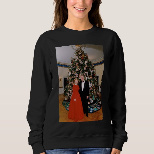 American President Bill Clinton Christmas Card  Sweatshirt (Front)