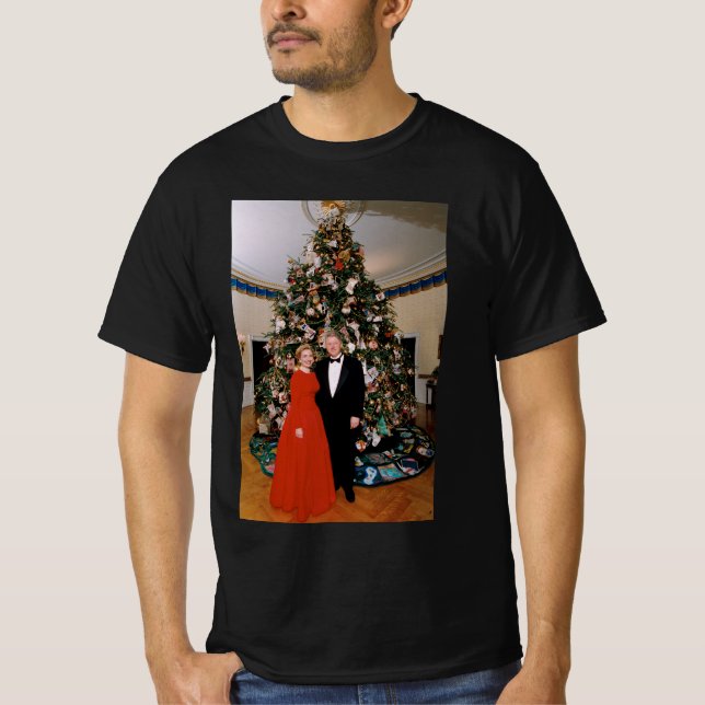 American President Bill Clinton Christmas Card  T-Shirt (Front)