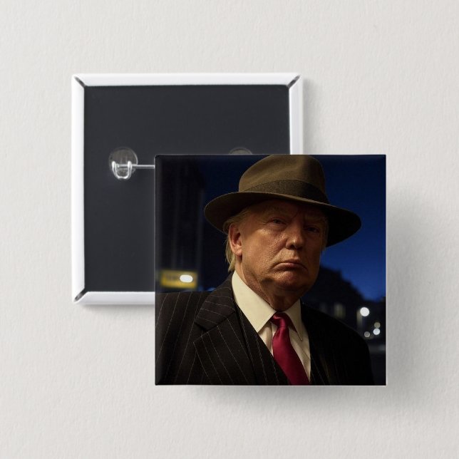 American President Donald Trump Godfather Button (Front & Back)