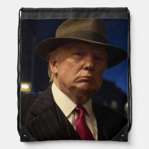 American President Donald Trump Godfather Drawstring Bag