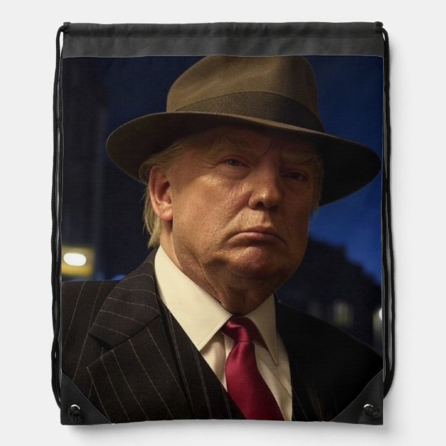 American President Donald Trump Godfather Drawstring Bag (Front)