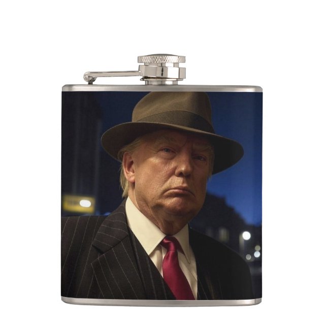 American President Donald Trump Godfather Flask (Front)
