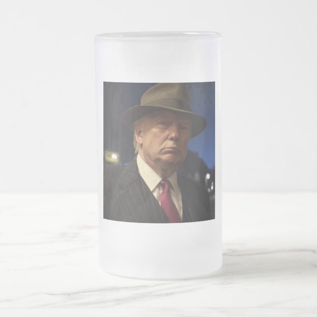 American President Donald Trump Godfather Frosted Glass Beer Mug (Center)
