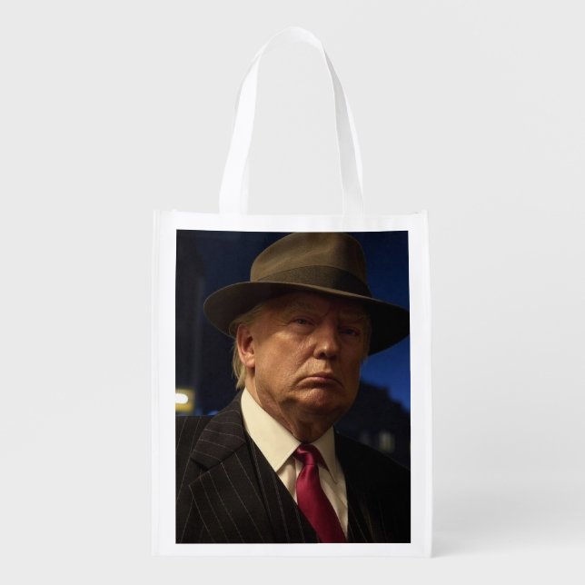 American President Donald Trump Godfather Grocery Bag (Front)