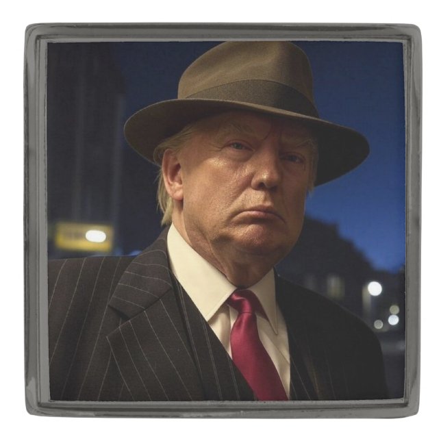 American President Donald Trump Godfather Gunmetal Finish Lapel Pin (Front)
