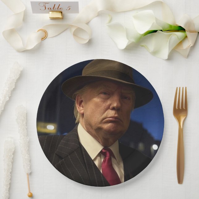 American President Donald Trump Godfather Paper Plates (Wedding)