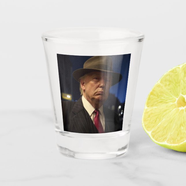 American President Donald Trump Godfather Shot Glass (Front)