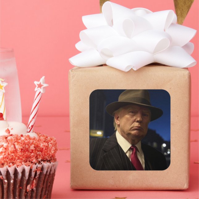 American President Donald Trump Godfather Square Sticker (Party)