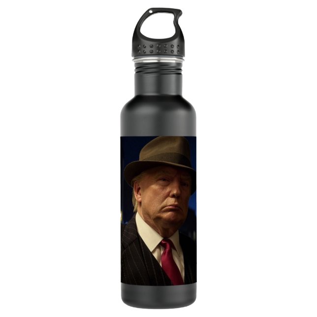 American President Donald Trump Godfather Stainless Steel Water Bottle (Front)
