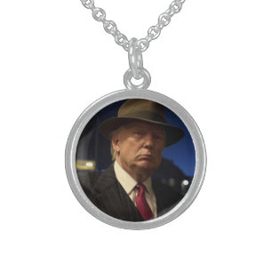 American President Donald Trump Godfather Sterling Silver Necklace