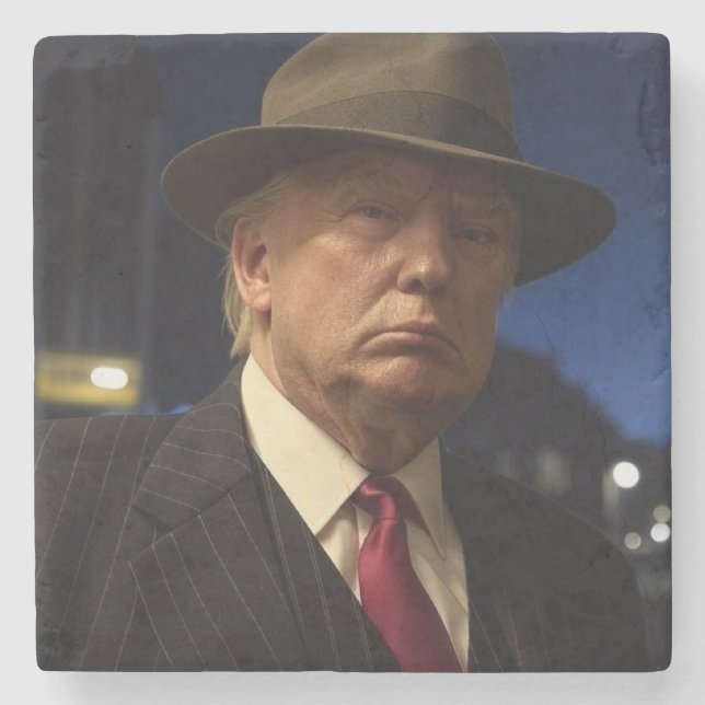 American President Donald Trump Godfather Stone Coaster (Front)
