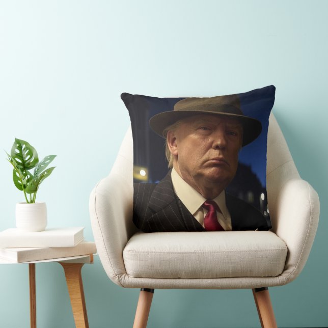 American President Donald Trump Godfather Throw Pillow (Chair)