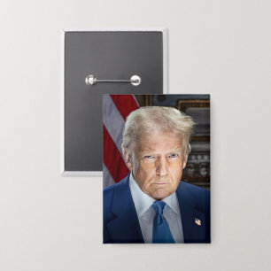 American President Donald Trump Photo 2025 Button