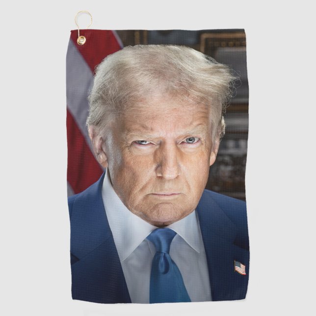 American President Donald Trump Photo 2025 Golf Towel (Front)