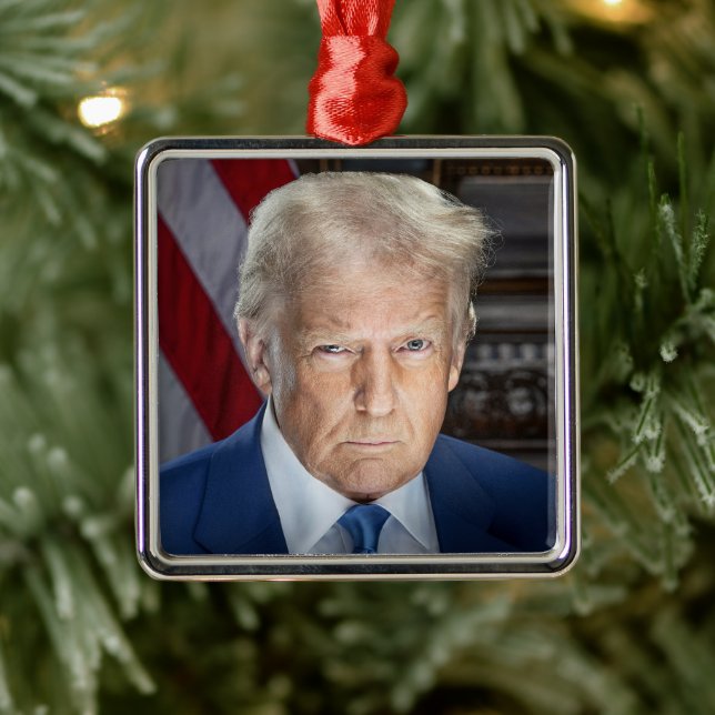 American President Donald Trump Photo 2025 Metal Ornament (Tree)