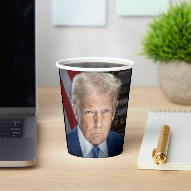 American President Donald Trump Photo 2025 Paper Cups (Insitu)