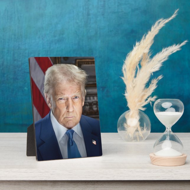 American President Donald Trump Photo 2025 Plaque (Side)