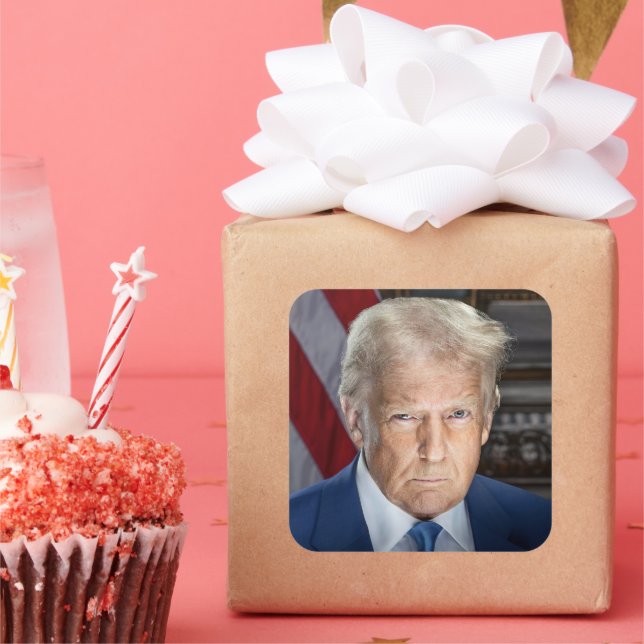 American President Donald Trump Photo 2025 Square Sticker (Party)