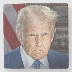 American President Donald Trump Photo 2025 Stone Coaster