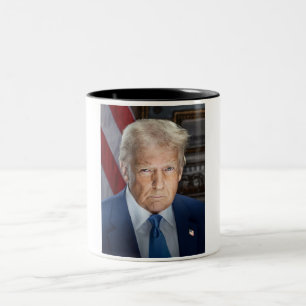 American President Donald Trump Photo 2025 Two-Tone Coffee Mug