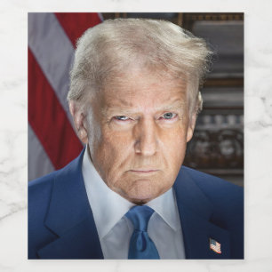 American President Donald Trump Photo 2025 Wine Label