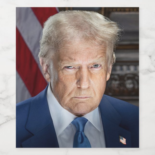 American President Donald Trump Photo 2025 Wine Label (Single Label)