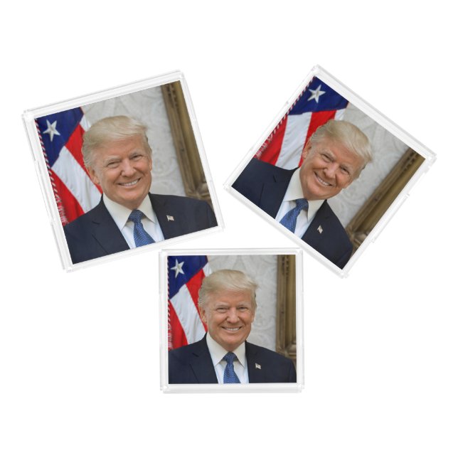 American President Donald Trump White House Acrylic Tray (Set)