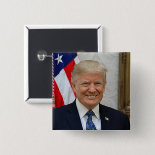 American President Donald Trump White House Button