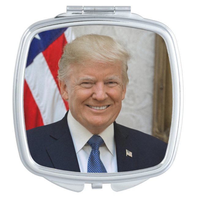 American President Donald Trump White House Compact Mirror (Front)