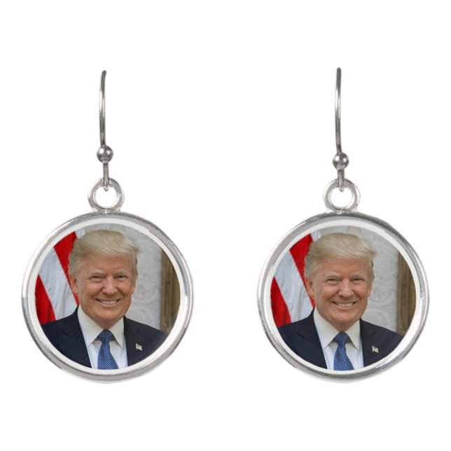 American President Donald Trump White House Earrings (Front)