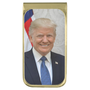 American President Donald Trump White House Gold Finish Money Clip
