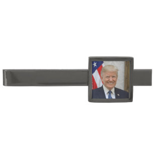 American President Donald Trump White House Gunmetal Finish Tie Bar