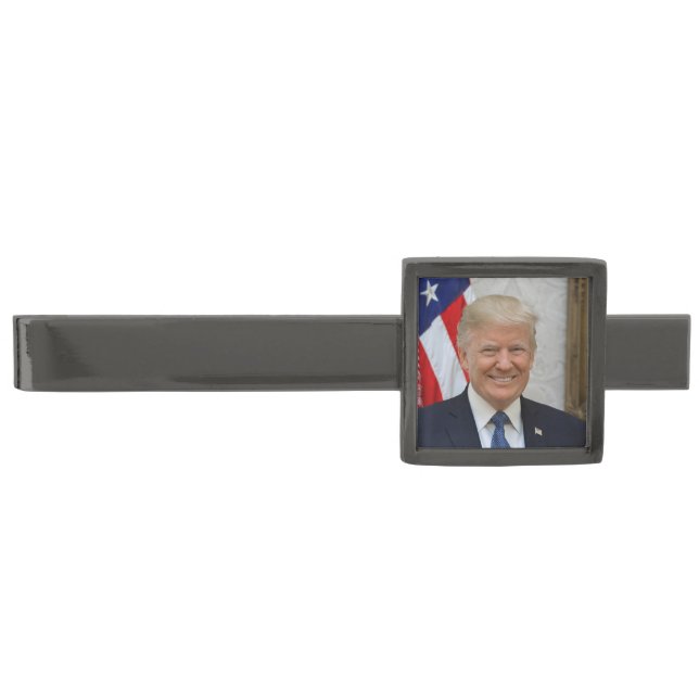 American President Donald Trump White House Gunmetal Finish Tie Bar (Front)