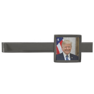 American President Donald Trump White House Gunmetal Finish Tie Bar