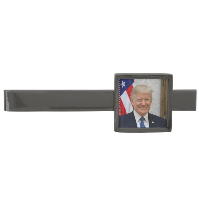 American President Donald Trump White House Gunmetal Finish Tie Bar (Front)