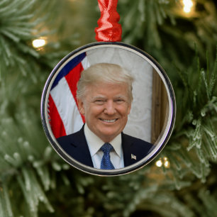 American President Donald Trump White House Metal Ornament