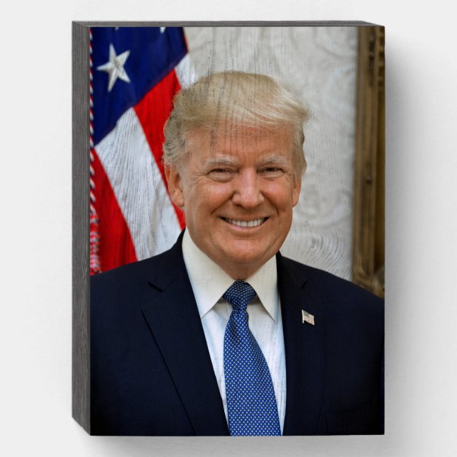 American President Donald Trump White House Wooden Box Sign (Front Vertical)